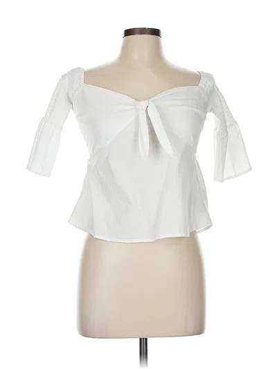 Pre-owned Minkpink 3/4 Sleeve Blouse In White