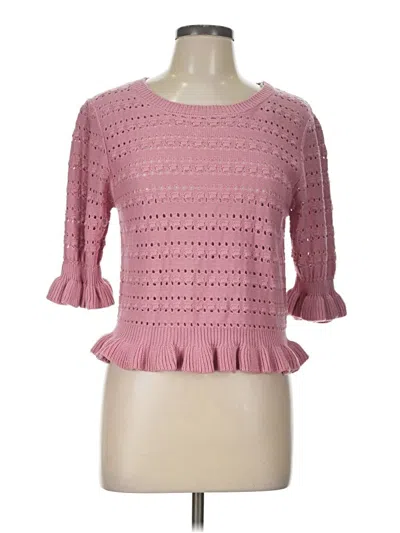 Pre-owned Minkpink 3/4 Sleeve Top Pink Square Neckline Tops