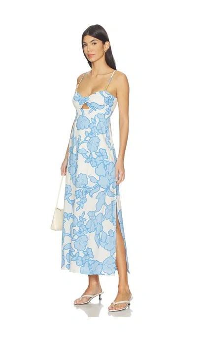 Minkpink Alessia Twist Front Midi Dress In Blue