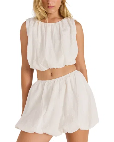 Minkpink Alexa Bubble Crop Top In White