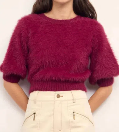Minkpink Alva Cropped Sweater In Wine In Pink