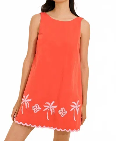 Minkpink Amaya Embroidered Mini Dress In Orange
