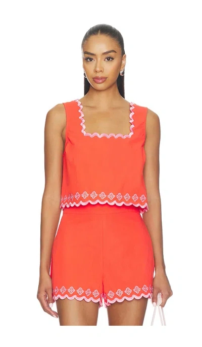 Minkpink Amaya Embroidered Top In Red