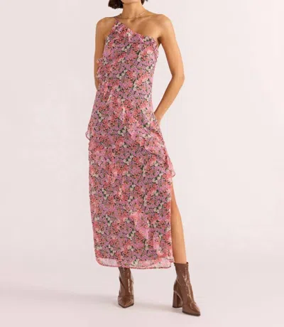 Minkpink Amelia Floral Ruffle Maxi Dress In Pink