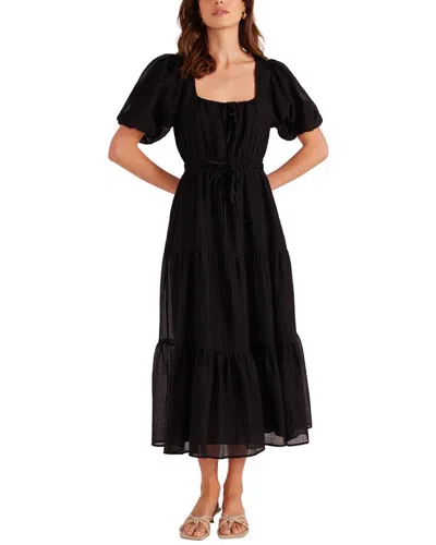 Minkpink Amy Tiered Midi Dress In Black