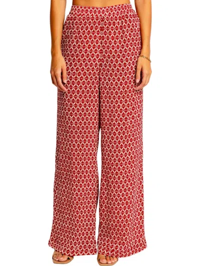 Minkpink Annie Wide Leg Pants In Red Geo In Multi