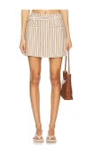 Minkpink Artemis Belted Skort In 棕褐色条纹