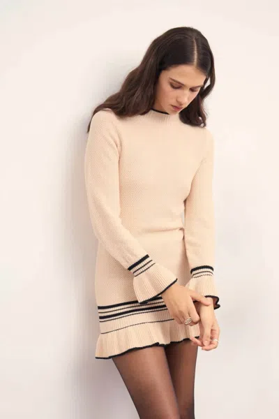 Minkpink Aspen Knit Mini Dress In Cream In Neutral