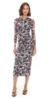 Minkpink Audrey Mesh Midi Dress Abstract In Black