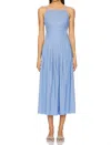 Minkpink Avalon Midi Dress In Jacaranda Blue Wash In Blue
