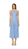 Minkpink Avalon Midi Dress In Jacaranda Blue Wash In Blue