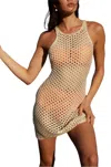 Minkpink Balmy Crochet Knit Mini Dress In Cream In White