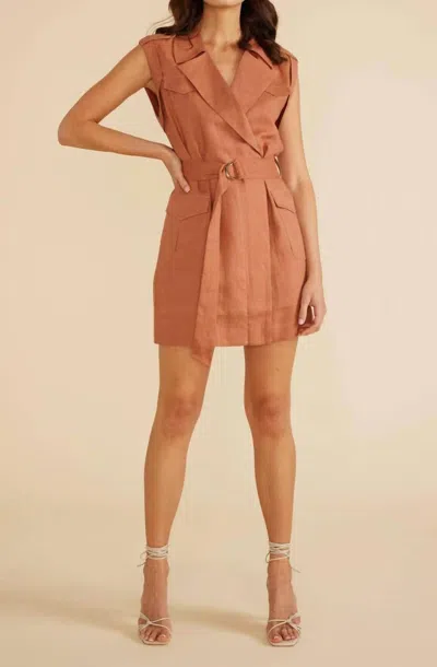 Minkpink Belted Mini Dress In Clay In Grey