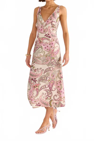 Minkpink Cadence Midi Dress In Pink Paisley In Pattern