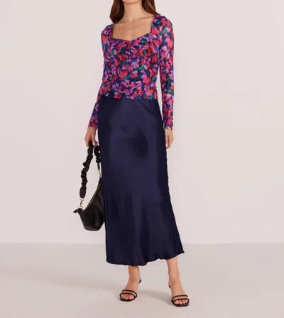 Minkpink Calista Ruched Mesh Top In Pink Multi