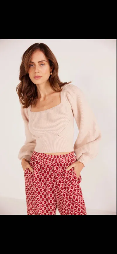 Minkpink Callie Knit Top In Pink In White