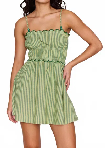 Minkpink Capri Mini Dress In Green Striped