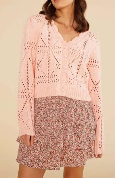 Minkpink Cara Cardigan In Peach In Pink