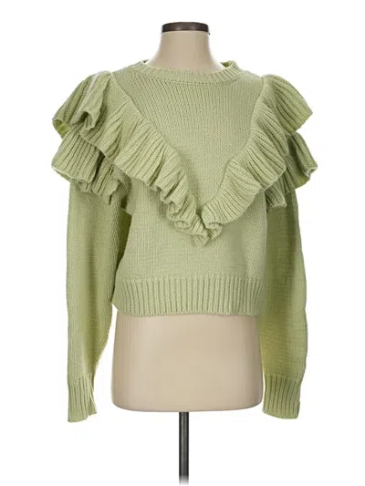 Pre-owned Minkpink Cardigan Sweater In Green