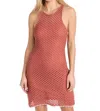 Minkpink Carver Crochet Mini Dress In Rust/pink In Multi
