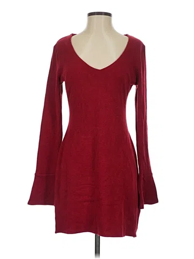 Pre-owned Minkpink Casual Dress In Burgundy