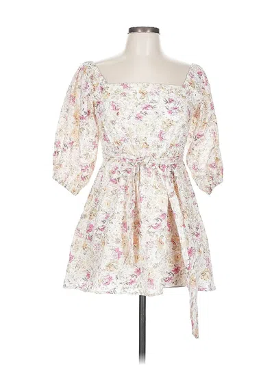 Pre-owned Minkpink Casual Dress In White