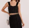 Minkpink Celia Lurex Striped Top In Black Combo In Multi