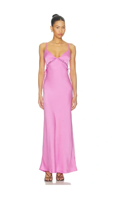 Minkpink Chiara Lacing Detail Maxi Dress In Pink