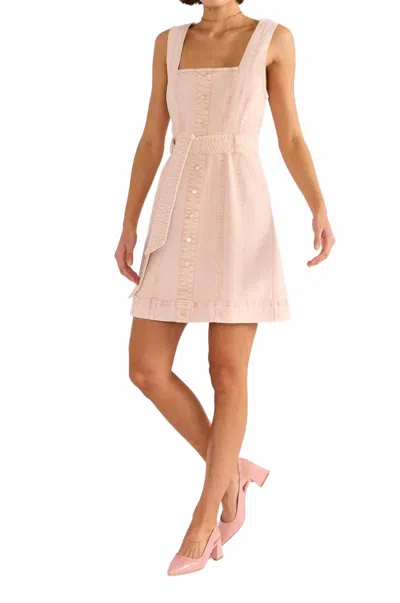 Minkpink Dahlia Denim Panel Mini Dress In Soft Pink