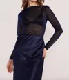 Minkpink Dahlia Sparkle Long Sleeve Top In Midnight In Multi