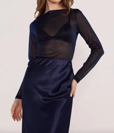 Minkpink Dahlia Sparkle Long Sleeve Top In Midnight In Multi