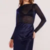 Minkpink Dahlia Sparkle Long Sleeve Top In Midnight In Multi