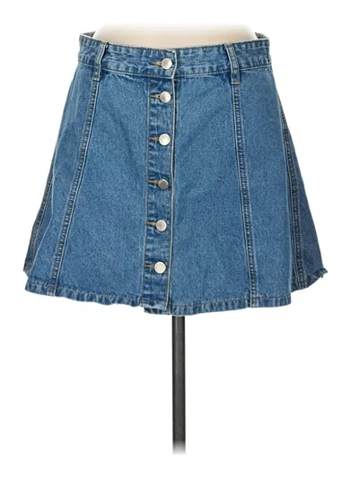 Pre-owned Minkpink Denim Skirt In Blue