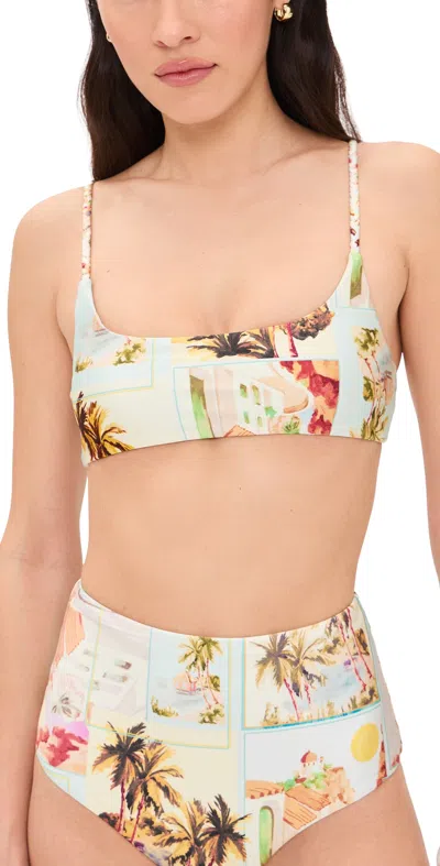 Minkpink Dolce Braid Strap Bikini Top Vintage Postcards