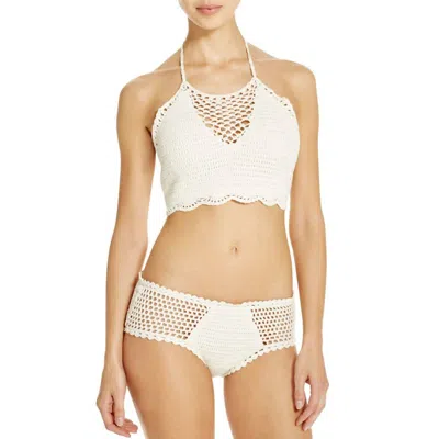 Minkpink Dreamweaver Crochet Style Bikini Bottoms In White