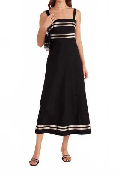 Minkpink Elki Trim Midi Dress In Black
