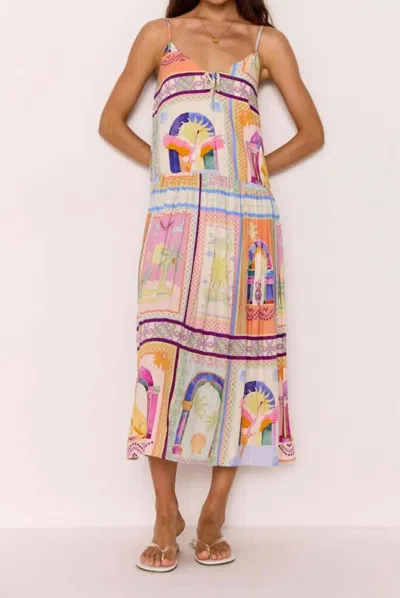 Minkpink Elysia Dropped Hem Midi Dress In Paradiso In Multi