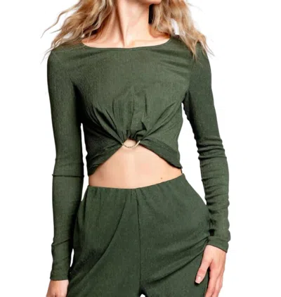 Minkpink Emerson Long Sleeve Top In Green