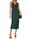 Minkpink Erin Lace Trim Midi Dress In Emerald Green In Green