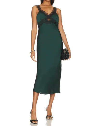 MINKPINK ERIN MIDI DRESS IN EMERALD GREEN