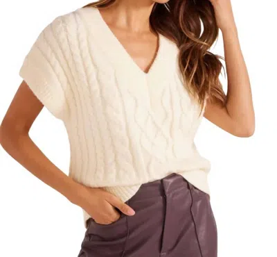 Minkpink Esme Cable Knit Sweater Vest In Ivory In Multi