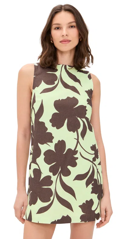 Minkpink Esme Low Back Shift Dress Chocolate Floral In Brown