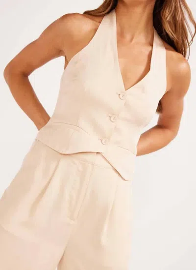 Minkpink Fabella Halter Vest In Beige