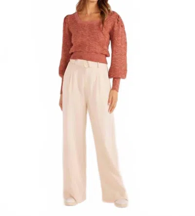 Minkpink Faro Straight Leg Pant In Crema In Multi