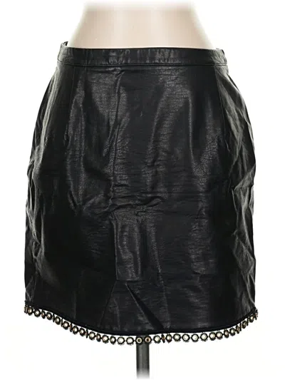 Pre-owned Minkpink Faux Leather Skirt In Black