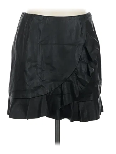 Pre-owned Minkpink Faux Leather Skirt In Black