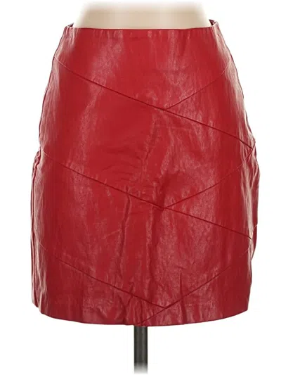 Pre-owned Minkpink Faux Leather Skirt In Red