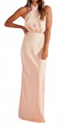 Minkpink Finlay Halter Gown In Champagne In Pink