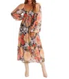 Shop Minkpink Floral Clementine Midi Dress In Gold