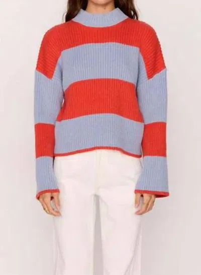 Minkpink Freja Stripe Chunky Knit Jumper In Red/blue In Multi